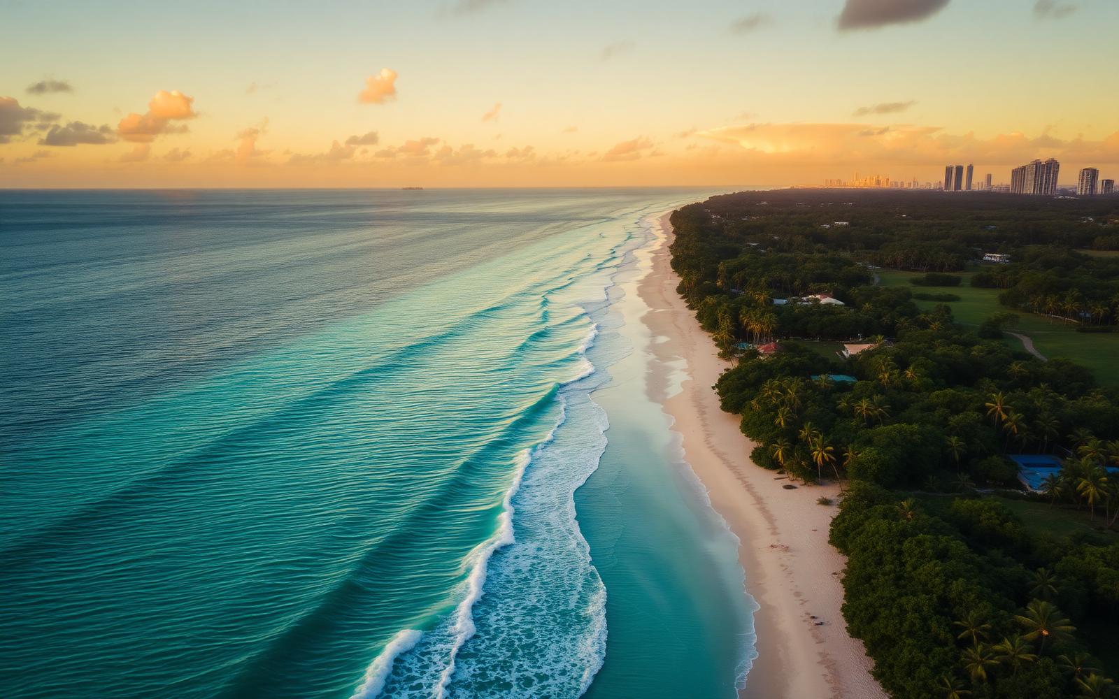 Aerial view of the 3.8-acre oceanfront site on Key Biscayne